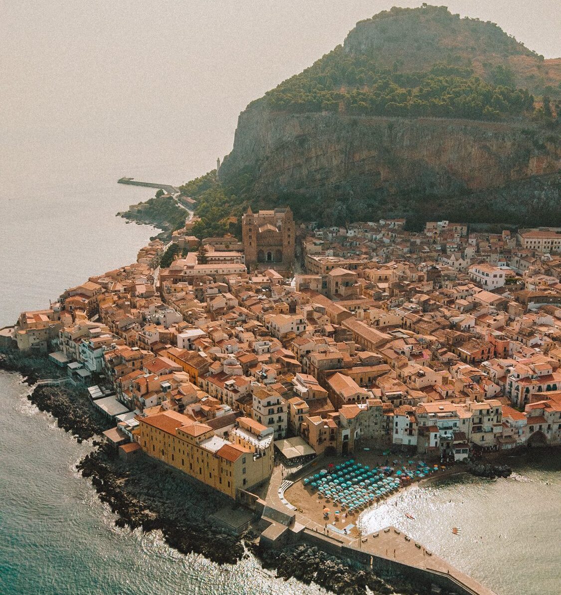 Cefal&ugrave; itinerary with view of the Old Town and Mediterranean Sea in Sicily